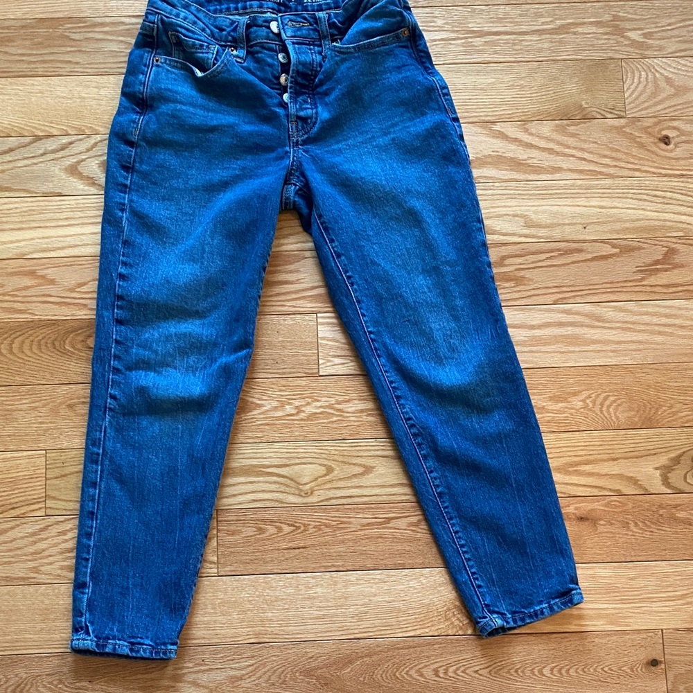 Old Navy High-Rise O.G. Straight Jeans in Deep Blue